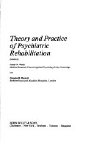 Cover of Theory and Practice of Psychiatric Rehabilitation