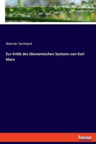 Cover of Zur Kritik des ökonomischen Systems von Karl Marx