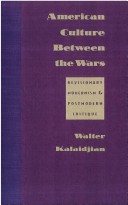 Book cover for American Culture Between the Wars