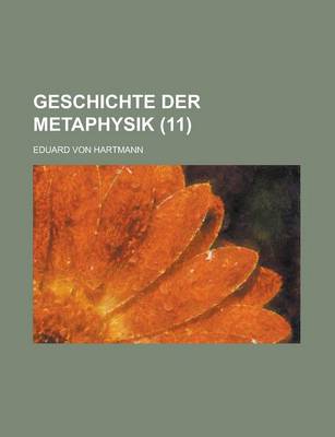 Book cover for Geschichte Der Metaphysik (11)