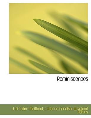 Book cover for Reminiscences