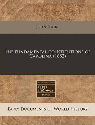 Book cover for The Fundamental Constitutions of Carolina (1682)