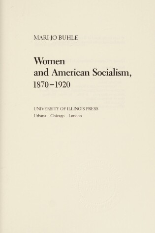 Cover of Women and American Socialism, 1870-1920