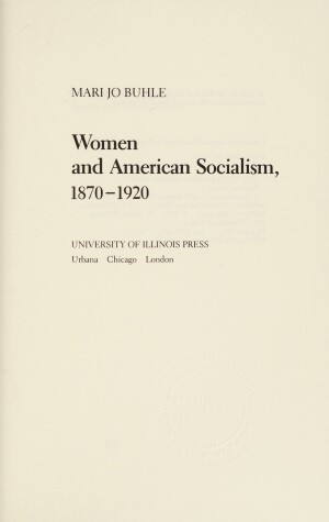 Book cover for Women and American Socialism, 1870-1920