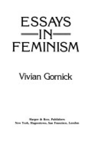 Cover of Essays in Feminism