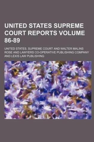 Cover of United States Supreme Court Reports Volume 86-89