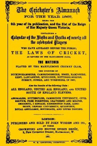 Cover of Wisden Cricketers' Almanack 1867