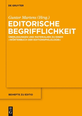 Cover of Editorische Begrifflichkeit