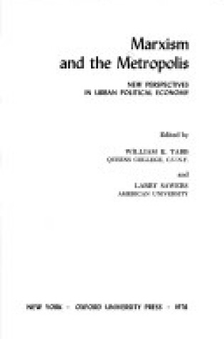 Cover of Marxism and the Metropolis