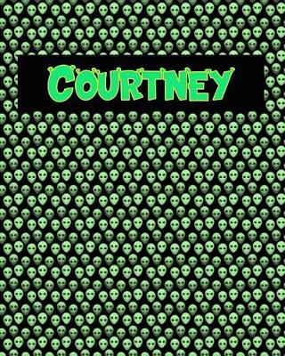 Book cover for 120 Page Handwriting Practice Book with Green Alien Cover Courtney