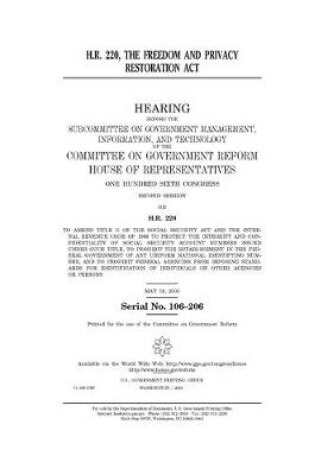 Cover of H.R. 220, the Freedom and Privacy Restoration Act