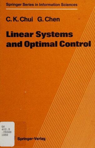 Book cover for Linear Systems and Optimal Control