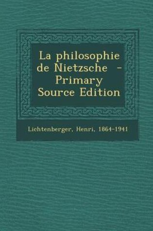 Cover of La Philosophie de Nietzsche