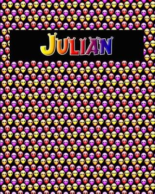 Book cover for 120 Page Handwriting Practice Book with Colorful Alien Cover Julian