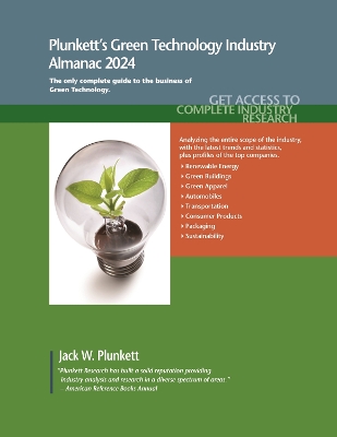 Book cover for Plunkett's Green Technology Industry Almanac 2024