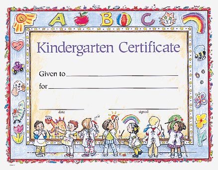 Book cover for Kindergarten Certificate