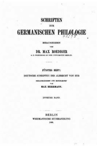 Cover of Schriften zur germanischen philologie