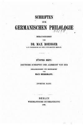 Book cover for Schriften zur germanischen philologie