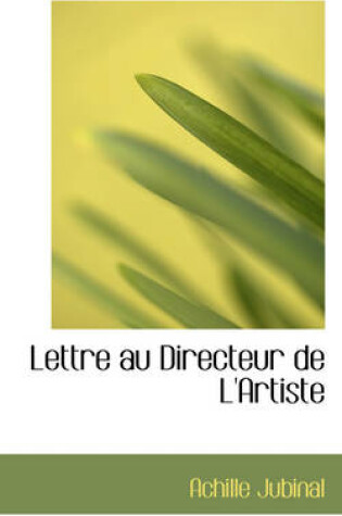 Cover of Lettre Au Directeur de L'Artiste