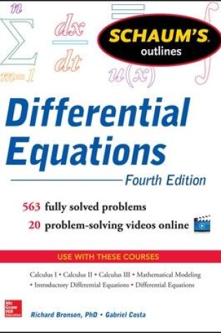Cover of Schaum's Outline of Differential Equations