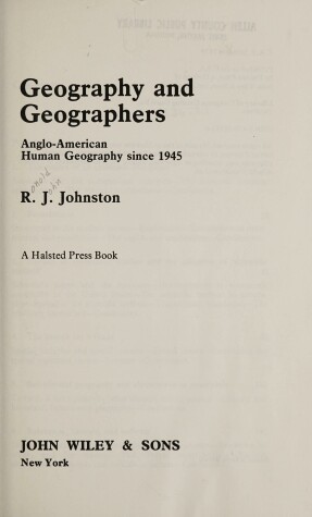 Book cover for Johnston: *Geography* Geographers & Soci