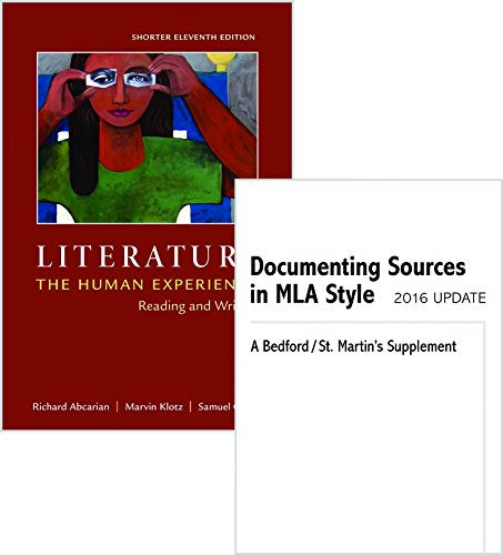 Book cover for Literature: The Human Experience, Shorter Edition 11E & Documenting Sources in MLA Style: 2016 Update