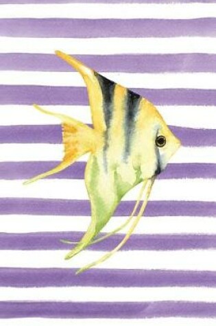 Cover of Yellow Angelfish Watercolor Stripe Journal, Blank Sketch Paper