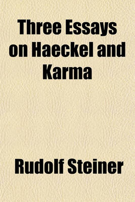 Book cover for Three Essays on Haeckel and Karma