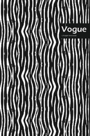 Cover of Vogue Lifestyle, Animal Print, Write-in Notebook, Dotted Lines, Wide Ruled, Medium Size 6 x 9 Inch, 144 Sheets (Black)