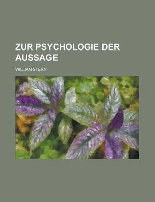 Book cover for Zur Psychologie Der Aussage