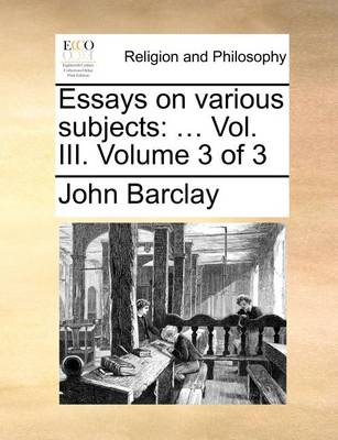 Book cover for Essays on Various Subjects