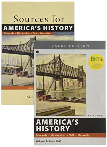 Book cover for Loose-Leaf Version for America's History, Value Edition, 9e, Volume 2 & Sources for America's History, 9e, Volume 2: Since 1865