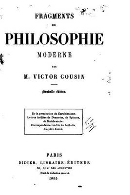 Book cover for Fragments de Philosophie Moderne