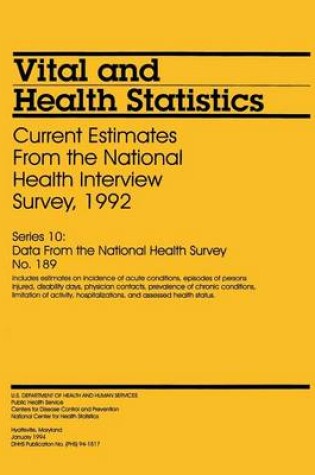 Cover of Vital and Health Statistics Series 10, Number 189