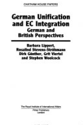 Cover of German Unification and EC Integration