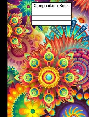 Book cover for Floral Abstract Composition Notebook - Wide Ruled