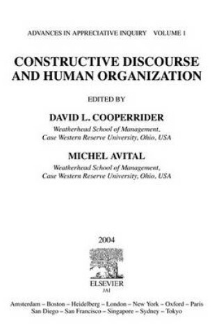 Cover of Constructive Discourse and Human Organization