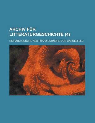 Book cover for Archiv Fur Litteraturgeschichte (4)