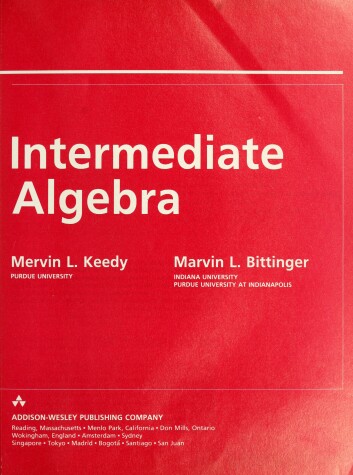 Book cover for Intermediate Algebra