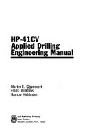 Cover of HP-41 CV Applied Drilling Engineering Manual