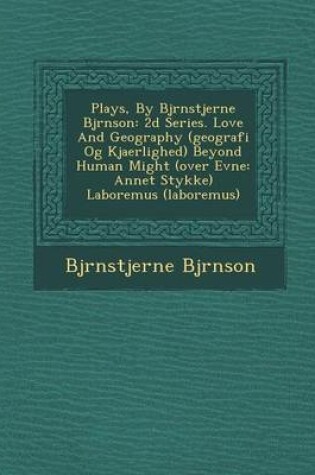 Cover of Plays, by BJ Rnstjerne BJ Rnson