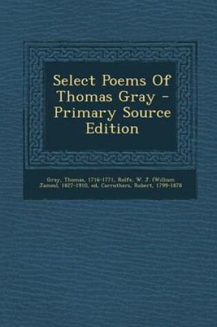 Cover of Select Poems of Thomas Gray