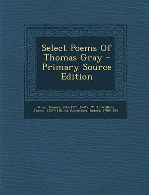 Book cover for Select Poems of Thomas Gray