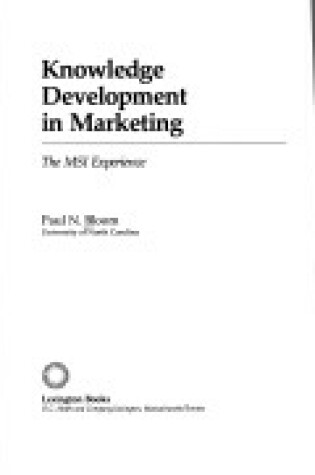 Cover of Knowledge Development in Marketing