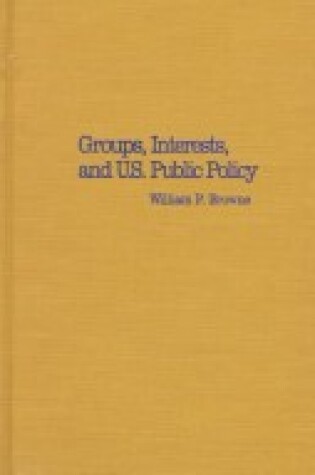 Cover of Groups, Interests, and U.S. Public Policy