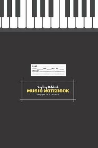 Cover of Music Notebook - AmyTmy Notebook -100 pages - 8.5 x 11 inch - Matte Cover
