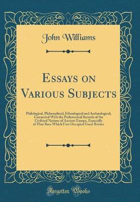 Book cover for Essays on Various Subjects