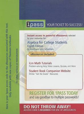 Book cover for Algebra for College Students 1pass