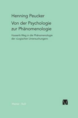 Cover of Von der Psychologie zur Phanomenologie