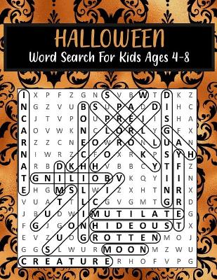 Book cover for Halloween Word Search For Kids Ages 4-8